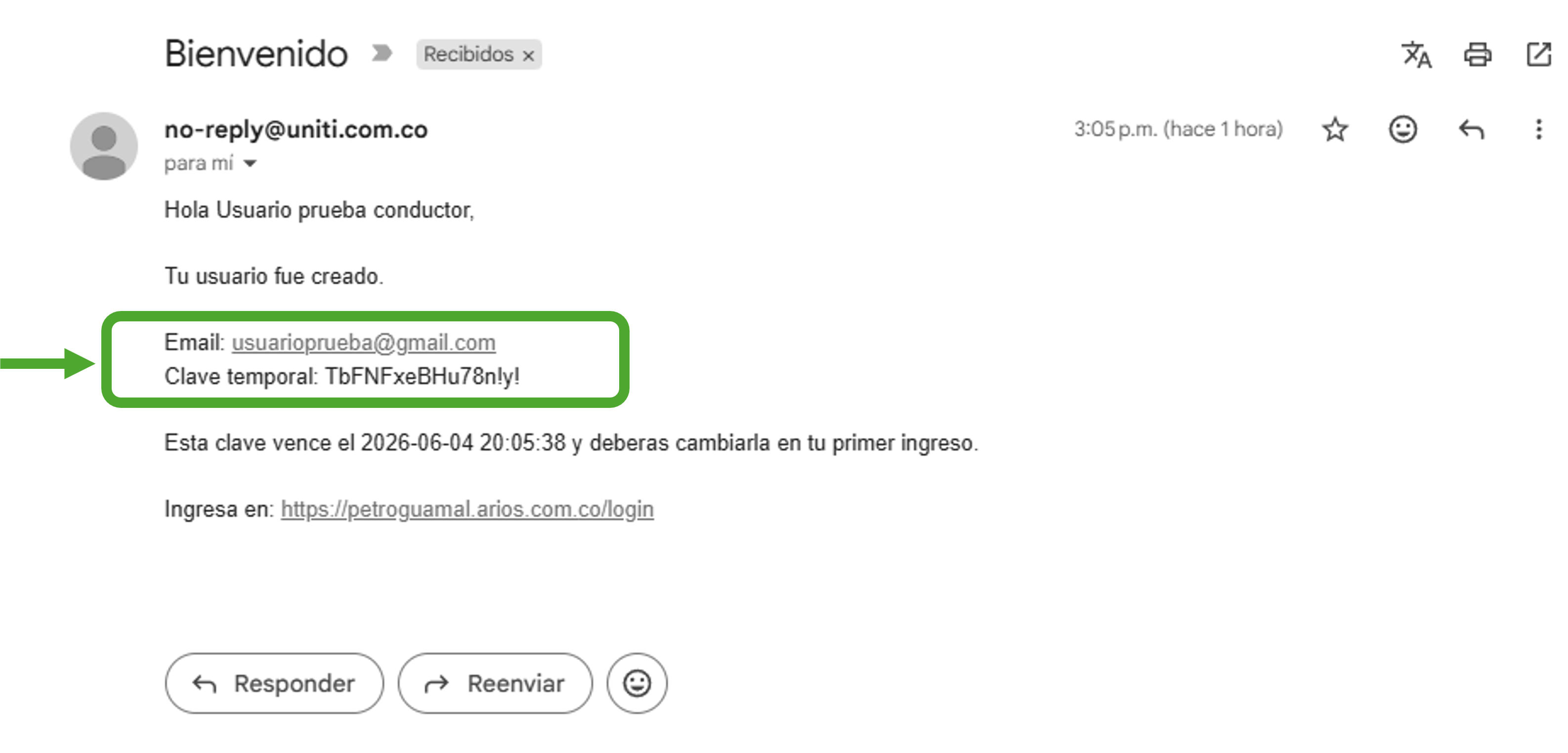 Correo de invitacion de AriOS